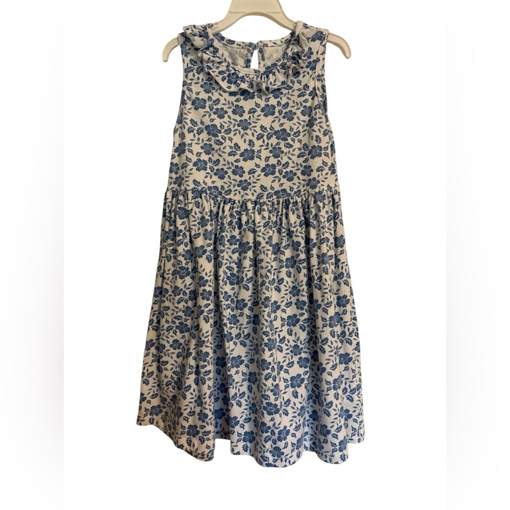 Floral Blue and White Kids Dress